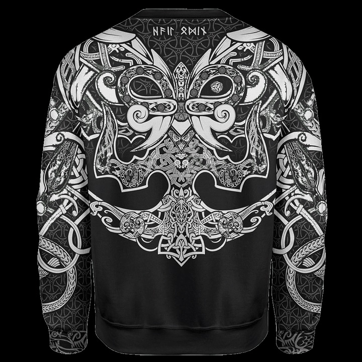 Viking muninn tattoo full printing sweatshirt - back