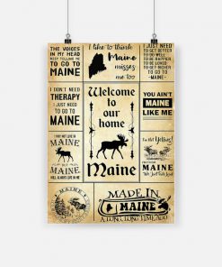 Welcome to our home maine america made in maine a long long time ago poster 1