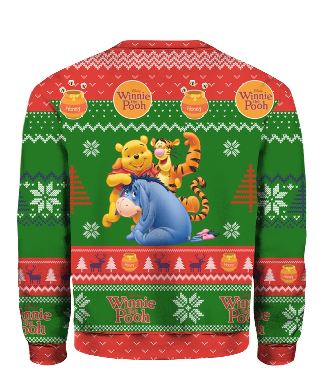 Winnie the pooh eeyore full printing ugly christmas sweater 2
