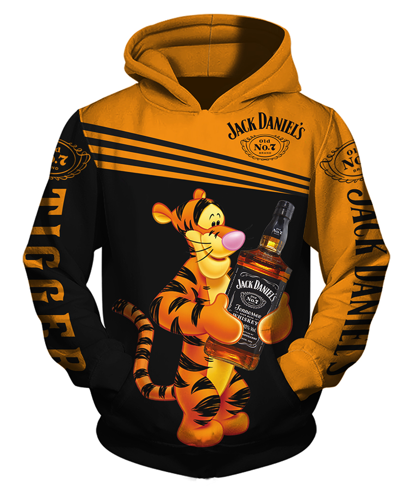 Winnie-the-pooh tigger hug jack daniel's all over print hoodie 1