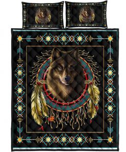 Wolf dreamcatcher native american quilt 4
