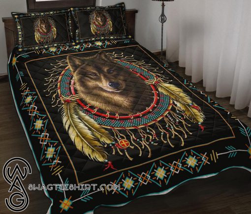 Wolf dreamcatcher native american quilt