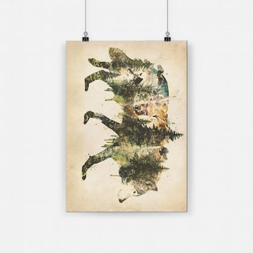 Wolf pride a natural animals forest mountains poster 1