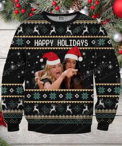 Woman yelling at cat meme full printing ugly christmas sweater 1