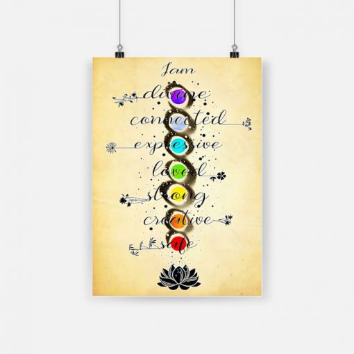 Yoga i am divine connected expressive loved strong creative poster 1