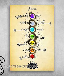 Yoga i am divine connected expressive loved strong creative poster