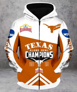 2019 alamo bowl champions texas longhorns all over printed zip hoodie