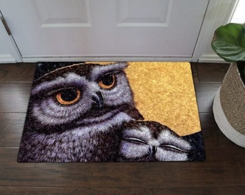 A cosy atmosphere owl all over printed doormat 3