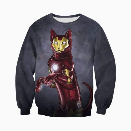 Avengers iron man iron cat all over print sweatshirt