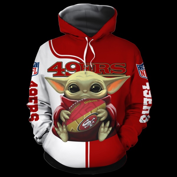 Baby yoda san francisco 49ers full over print hoodie