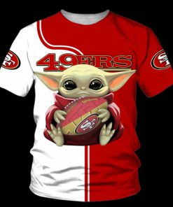Baby yoda san francisco 49ers full over print tshirt