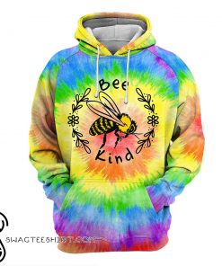 Bee kind tie-dye all over print shirt