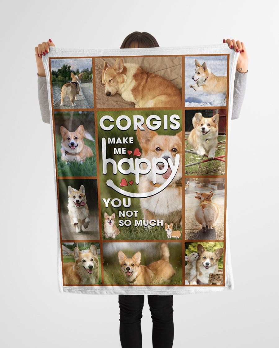 Corgis make me happy you not so much fleece blanket 4