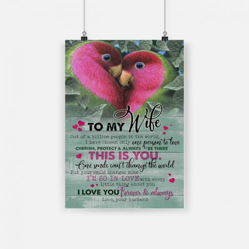 Couple parrot to my wife i love you forever and always love your husband poster 1