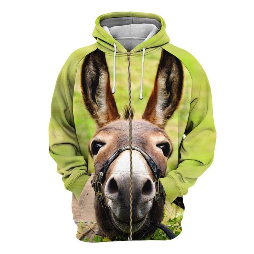 Donkey all over print zip hoodie