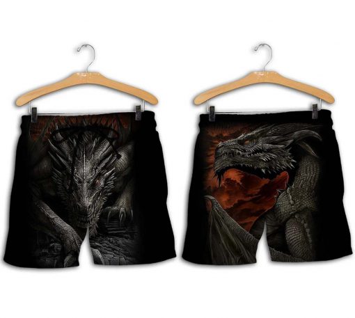 Dragon armor all over printed shorts
