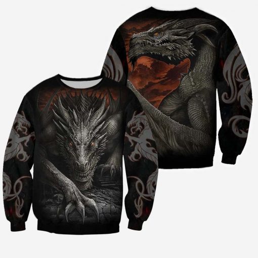 Dragon armor all over printed sweatshirt