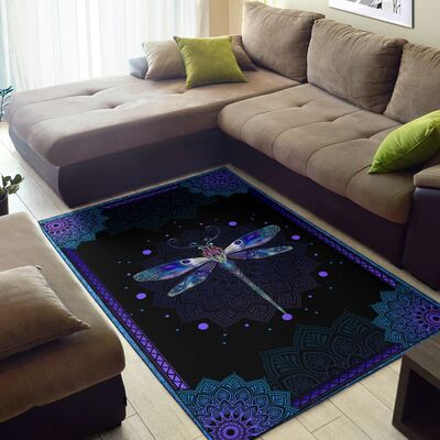 Dragondly all over print rug 1