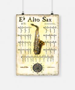 Eb alto sax saxophone musical instrument poster 1