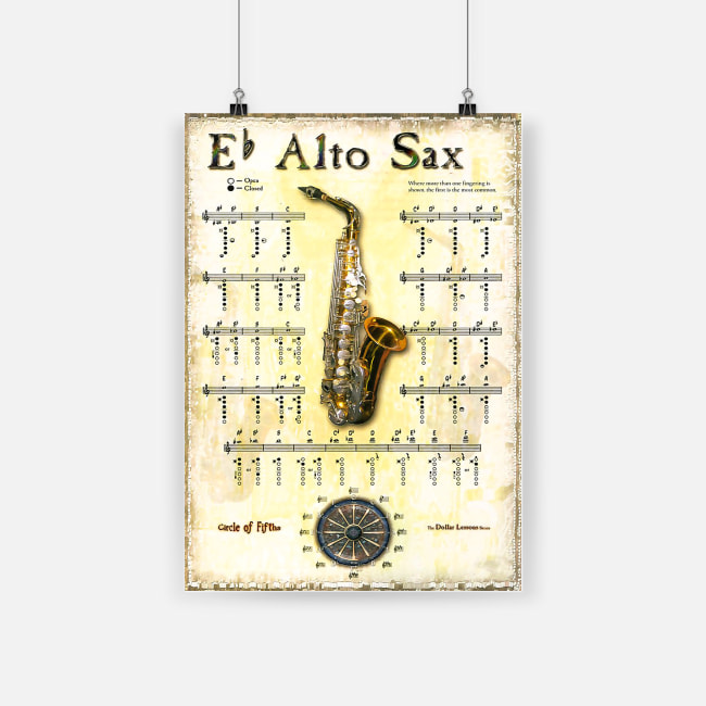 Eb alto sax saxophone musical instrument poster 2