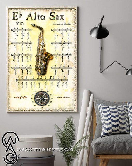 Eb alto sax saxophone musical instrument poster