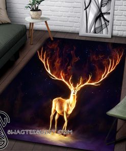 Fire deer all over printed rug