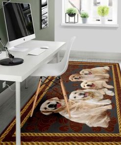 Five of dog vintage pattern golden retriever rug 4