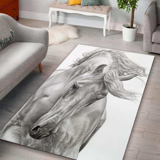 Love horse all over printed rug 4