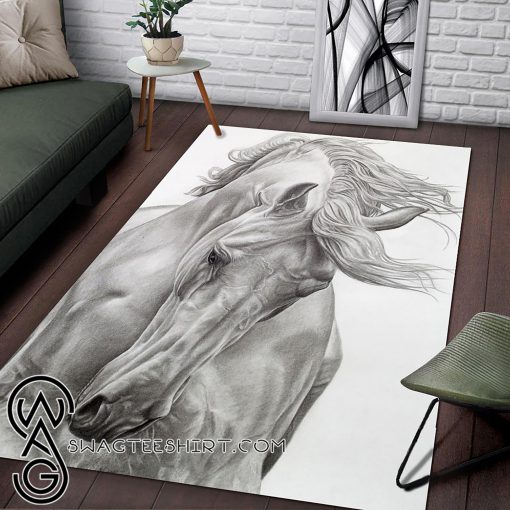Love horse all over printed rug
