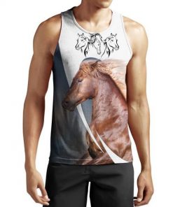 Love white horse all over printed tank top