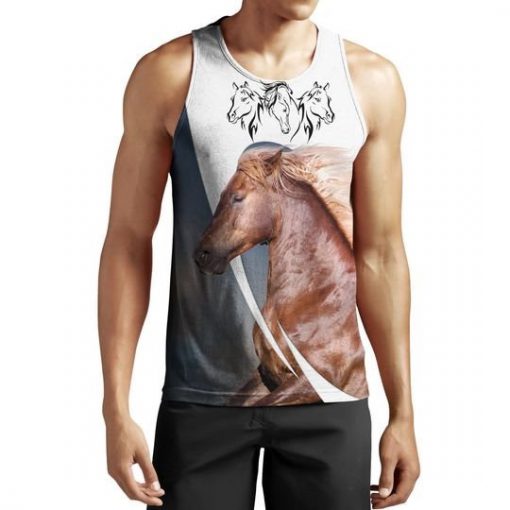 Love white horse all over printed tank top