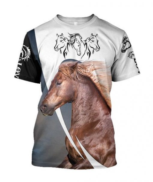 Love white horse all over printed tshirt