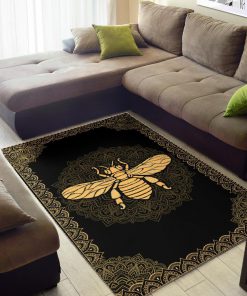 Mandala bee full printing rug 1