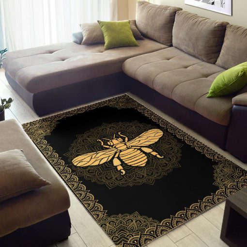 Mandala bee full printing rug 1