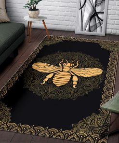 Mandala bee full printing rug 2