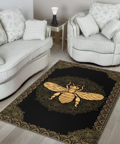 Mandala bee full printing rug 3