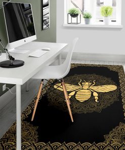 Mandala bee full printing rug 4