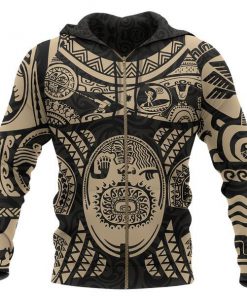 Maui polynesian tattoo all over print zip hoodie