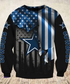 NFL dallas cowboys american flag all over print sweatshirt