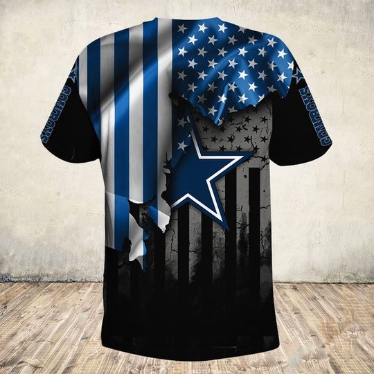 NFL dallas cowboys american flag all over print tshirt - back
