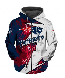 NFL new england patriots all over printed zip hoodie