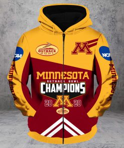 Outback bowl minnesota golden gophers champions all over print zip hoodie