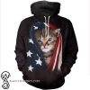 Patriotic kitten american flag all over print shirt