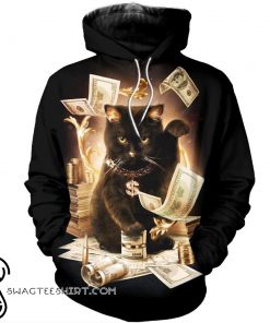Rich cat all over print shirt