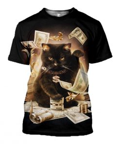 Rich cat all over print tshirt