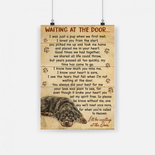 Rottweiler waiting at the door poster 1