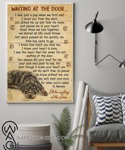 Rottweiler waiting at the door poster