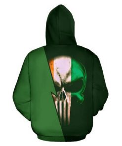 St patrick's day irish pride skull full printing hoodie 2