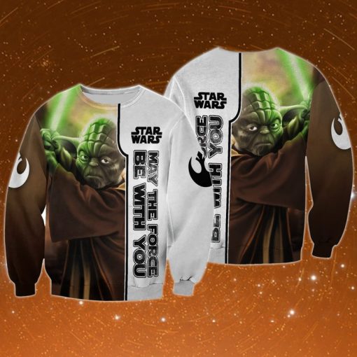Star wars may the force be with you baby yoda full printing sweatshirt