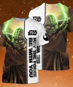 Star wars may the force be with you baby yoda full printing tshirt